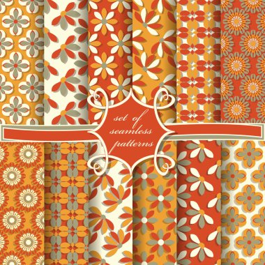 sorunsuz vektör çizimler dekoratif çiçek, soyut şekiller ve karalama defteri için tasarım öğeleri kümesi