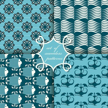 sorunsuz vektör kağıt kümesiyle sembolleri deniz