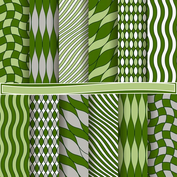 波状ライン 幾何学的形状の抽象的なパターンで抽象的なベクトルの紙のセット — ストックベクタ