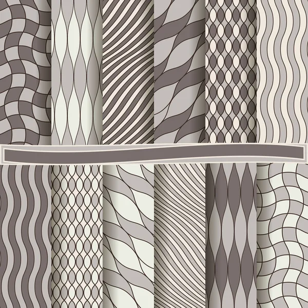 波状ライン 幾何学的形状の抽象的なパターンで抽象的なベクトルの紙のセット — ストックベクタ