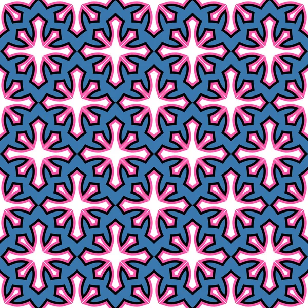 Sömlös vektor bakgrund illustration. Abstrakt mönster av geometriska blommor. Designelement för Scrapbook. Kan användas för bakgrundsbilder, fyllningar bilder, bakgrund, ytan — Stock vektor