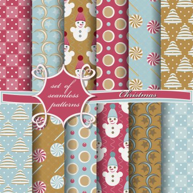 Kusursuz Noel çizimleri seti. Noel sembolleri ve Noel tasarımının unsurları içeren soyut vektör kağıdı