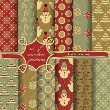 Kusursuz Noel çizimleri seti. Noel sembolleri ve Noel tasarımının unsurları içeren soyut vektör kağıdı