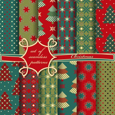 Kusursuz Noel çizimleri seti. Noel sembolleri ve Noel tasarımının unsurları içeren soyut vektör kağıdı