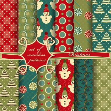 Kusursuz Noel çizimleri seti. Noel sembolleri ve Noel tasarımının unsurları içeren soyut vektör kağıdı