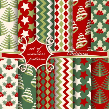 Kusursuz Noel çizimleri seti. Noel sembolleri ve Noel tasarımının unsurları içeren soyut vektör kağıdı