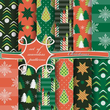 Kusursuz Noel çizimleri seti. Noel sembolleri ve Noel tasarımının unsurları içeren soyut vektör kağıdı