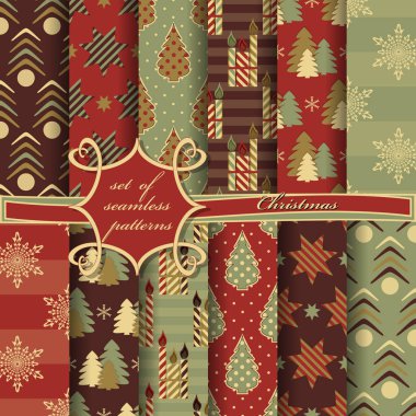 Kusursuz Noel çizimleri seti. Noel sembolleri ve Noel tasarımının unsurları içeren soyut vektör kağıdı