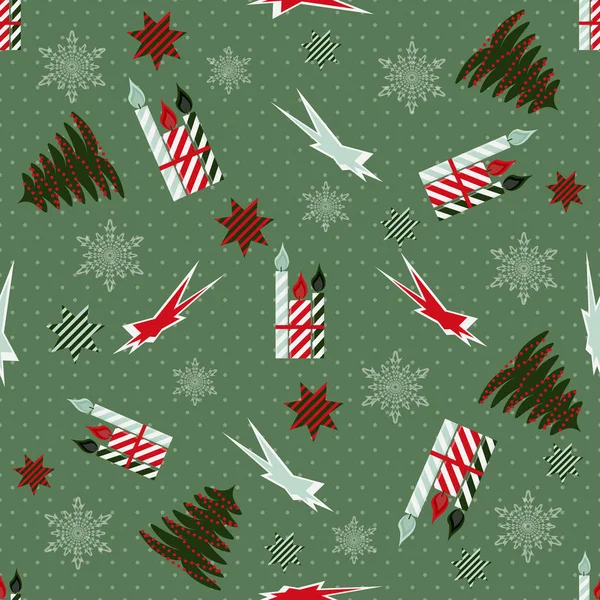 Ilustración Fondo Navidad Sin Costuras Con Símbolos Navidad — Archivo Imágenes Vectoriales