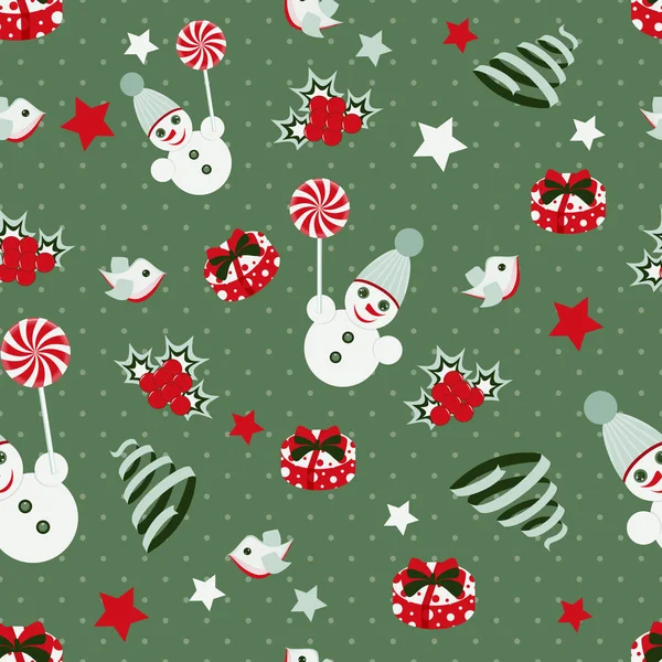 Nahtlose Weihnachten Hintergrund Illustration mit Weihnachtssymbolen — Stockvektor