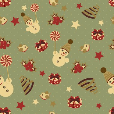 Noel simgeleri ile sorunsuz Noel arka plan illüstrasyon