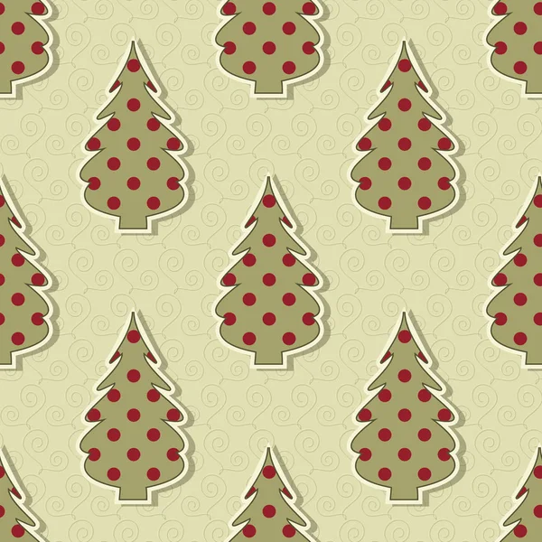 Weihnachtsbaum Nahtlose Weihnachten Vektor Illustration Hintergrund — Stockvektor