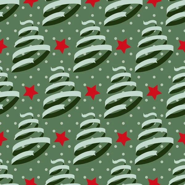 Nahtlose Weihnachten Vektor Illustration Hintergrund Dekorativer Weihnachtsbaum — Stockvektor