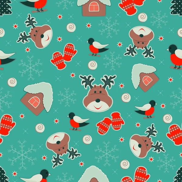Nahtlose Weihnachten Hintergrund Illustration Mit Weihnachtssymbolen — Stockvektor