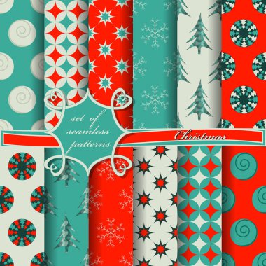 Kusursuz Noel çizimleri seti. Noel sembolleri ve Noel tasarımının unsurları içeren soyut vektör kağıdı