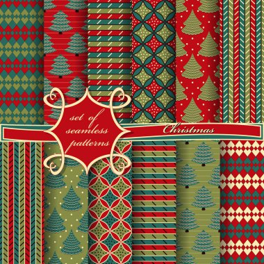 Kusursuz Noel çizimleri seti. Noel sembolleri ve Noel tasarımının unsurları içeren soyut vektör kağıdı