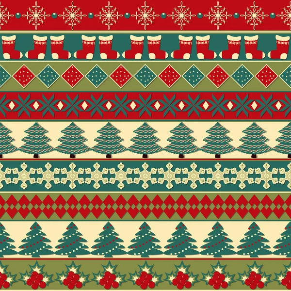 Vector Christmas Pattern Background Set Christmas Symbols — Stock Vector