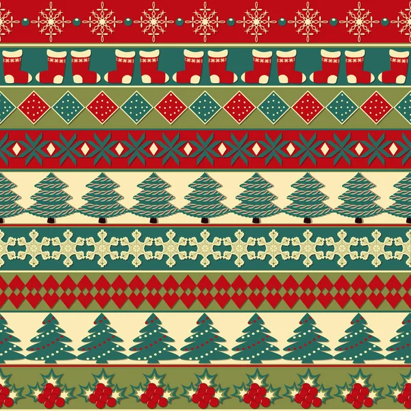 Fondo Patrón Navidad Vectorial Conjunto Símbolos Navideños — Vector de stock