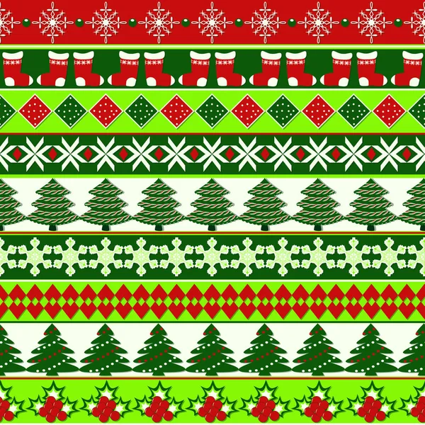 Vektor Weihnachtsmuster Hintergrund Reihe Von Weihnachtssymbolen — Stockvektor