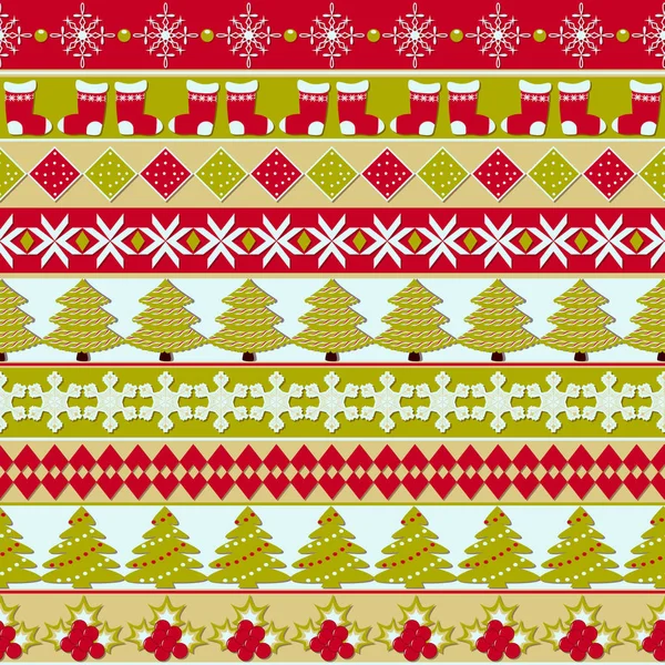 Fondo de patrón de Navidad vectorial. Conjunto de símbolos navideños — Vector de stock