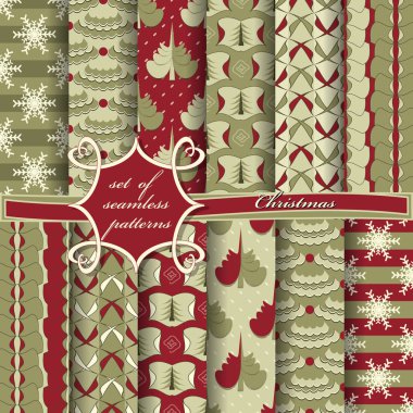 Kusursuz Noel çizimleri seti. Noel sembolleri ve Noel tasarımının unsurları içeren soyut vektör kağıdı