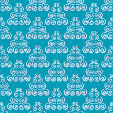 Sorunsuz vektör desen. Dekoratif Noel ağacından bukleler