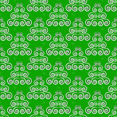 Sorunsuz vektör desen. Dekoratif Noel ağacından bukleler