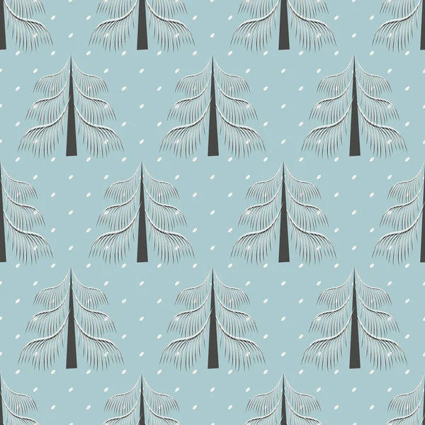 Illustration Noël Sans Couture Avec Des Arbres Noël — Image vectorielle