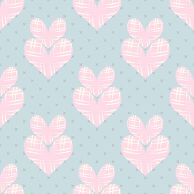 Sevgililer günü kesintisiz vektör Illustration. Dekoratif çizgili kalp