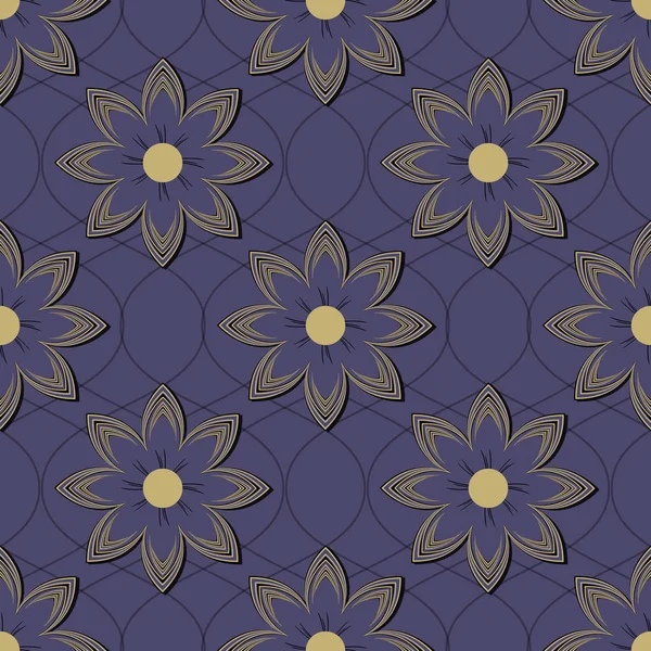 Nahtlose Vectorl Illustration Hintergrund Abstraktes Muster Dekorativer Blumen Designelemente Für — Stockvektor