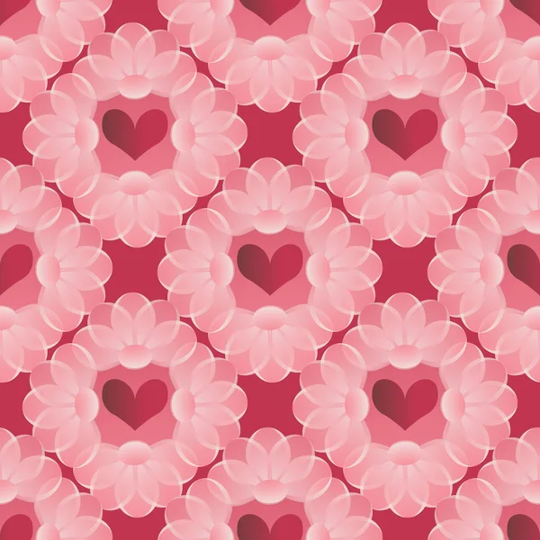 Glücklicher Valentinstag. Vektor Illustration Hintergrund. dekorative Blumen, Herz — Stockvektor