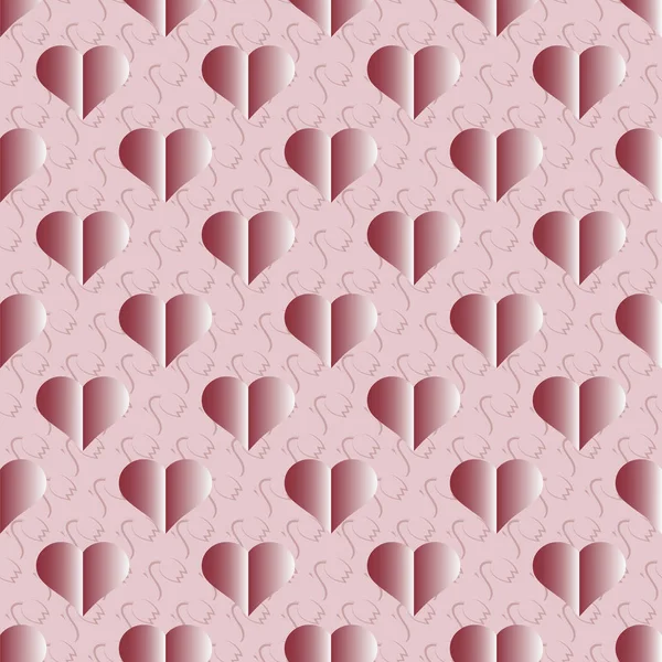 Veselého Valentýna Vektorový Obrázek Pozadí Dekorativní Květiny Srdce — Stockový vektor