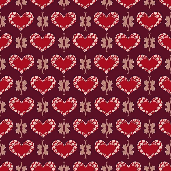 Glücklicher Valentinstag Nahtlose Vektorillustration Hintergrund Dekorative Formen Herz — Stockvektor