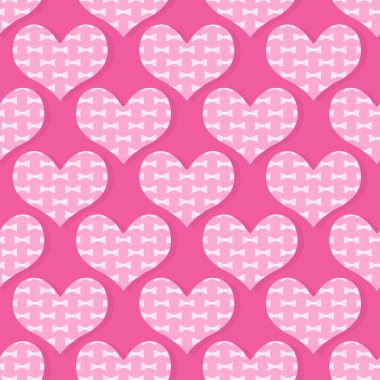 Sevgililer günün kutlu olsun. Sorunsuz vektör çizim. Yay ile dekoratif kalp