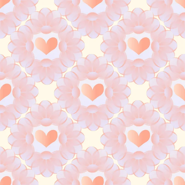 Feliz día de San Valentín. Fondo de ilustración vectorial. Flores decorativas, corazón — Vector de stock