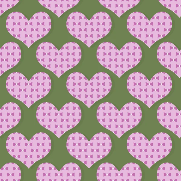 Feliz día de San Valentín. Ilustración de vectores sin fisuras. Corazón decorativo con arcos — Vector de stock