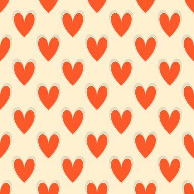 Sevgililer günün kutlu olsun. Sorunsuz vektör çizim arka plan. Dekoratif kalp