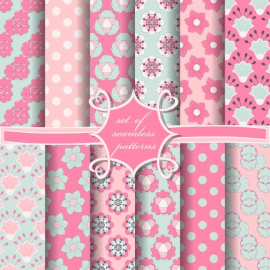 sorunsuz soyut vektör kağıt dekoratif çiçek, şekiller ve dekorasyon için tasarım öğeleri kümesi