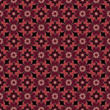 Sevgililer günün kutlu olsun. Sorunsuz vektör çizim. Dekoratif süs çiçek kalple