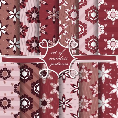 sorunsuz soyut vektör kağıt dekoratif çiçek, şekiller ve dekorasyon için tasarım öğeleri kümesi