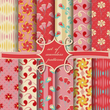 sorunsuz soyut vektör kağıt dekoratif çiçek, şekiller ve dekorasyon için tasarım öğeleri kümesi