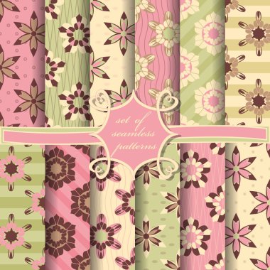 sorunsuz soyut vektör kağıt dekoratif çiçek, şekiller ve dekorasyon için tasarım öğeleri kümesi