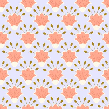 Sorunsuz vektör soyut çiçek desenli