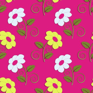 sorunsuz vektör çizim arka plan dekoratif çiçeklerle