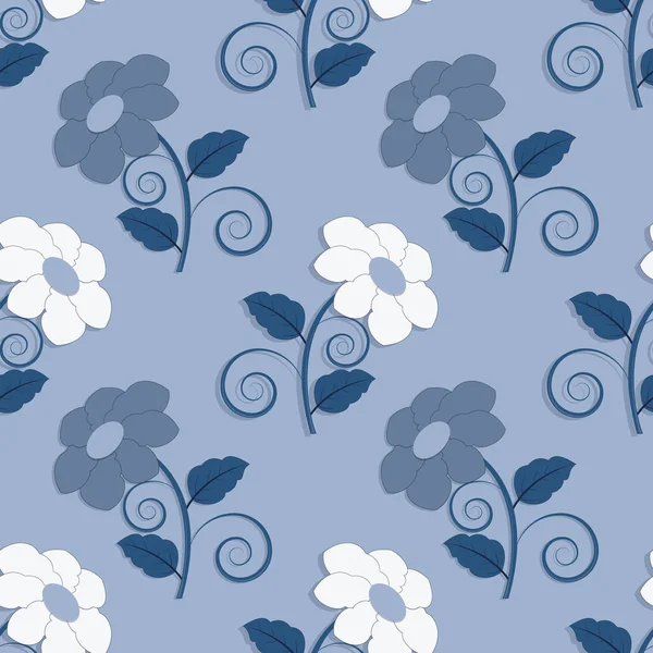 Seamless Vector Illustration Background Decorative Flowers — Stock Vector