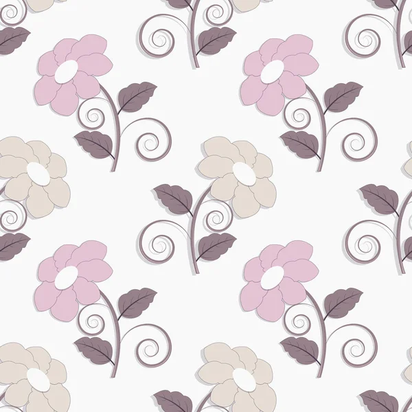 Fondo de ilustración vectorial sin costuras con flores decorativas — Vector de stock