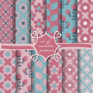 sorunsuz soyut vektör kağıt dekoratif çiçek, şekiller ve dekorasyon için tasarım öğeleri kümesi