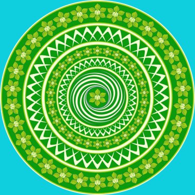 Vektör çizim. Dairesel desen soyut dekoratif çiçek şekil