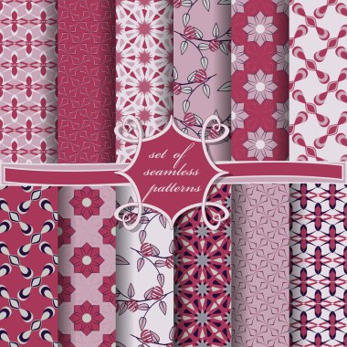  Soyut şekilleri, dekoratif çiçekleri ve dekorasyon için tasarım unsurları olan pürüzsüz vektör kağıtları.