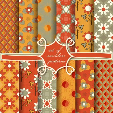  Soyut şekilleri, dekoratif çiçekleri ve dekorasyon için tasarım unsurları olan pürüzsüz vektör kağıtları.